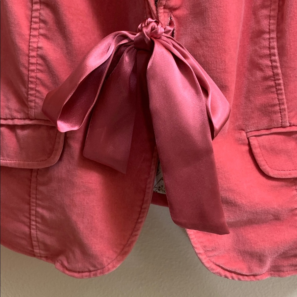 Vintage Old Navy Y2K Pink Velvet Large Blazer Floral Brocade Lined Pockets.   V - Picture 7 of 10